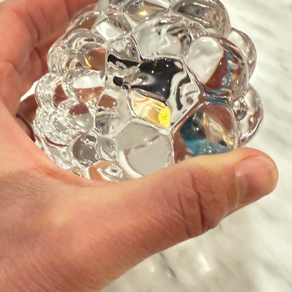 Orrefors Kostaboda Raspberry Bubble Glass Candle Holder - Picture 3 of 5